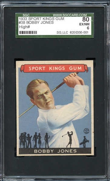 1933 Sport Kings #38 Bobby Jones SGC 80 EX/NM 6