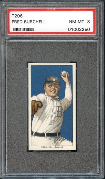 1909-11 T206 Sweet Caporal 350/30 Fred Burchell PSA 8 NM/MT