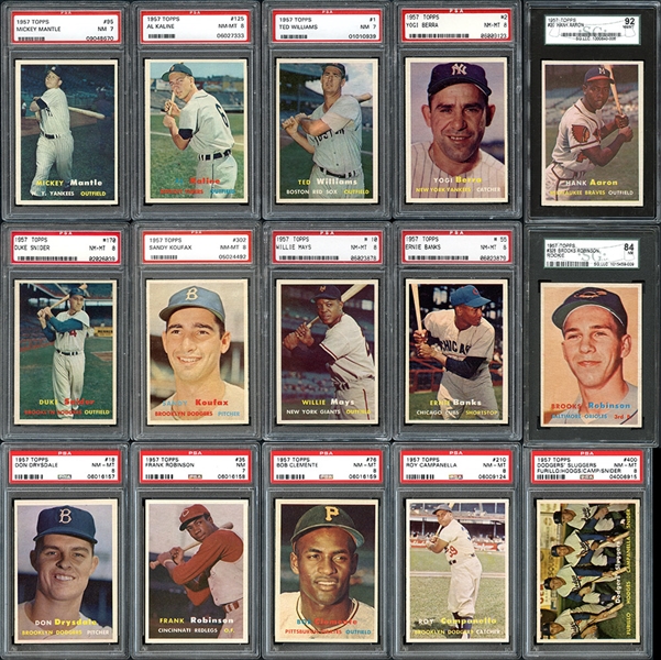 1957 Topps Complete Set Mostly PSA Graded with Extras
