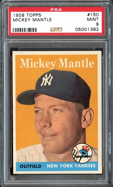 1958 Topps #150 Mickey Mantle PSA 9 MINT