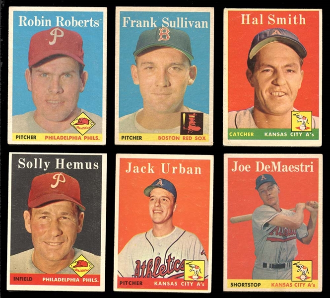 1958 Topps Baseball Group of (13) with Robin Roberts