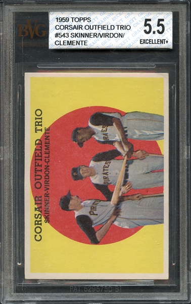 1959 Topps #543 Corsair Trio BVG 5.5 EX+
