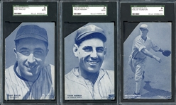 1928 PCL Exhibits Group of (3) SGC Graded Authentic Baseball Cards