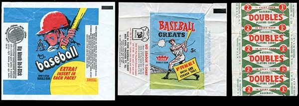 1951-84 Baseball Wax Pack Wrapper Group of (12)