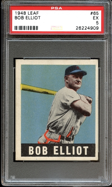 1948 Leaf #65 Bob Elliot PSA 5 EX
