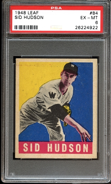1948 Leaf #84 Sid Hudson PSA 6 EX/MT