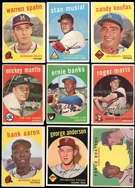 1959 Topps Group of (258) With Stars, Rookies and HOFers