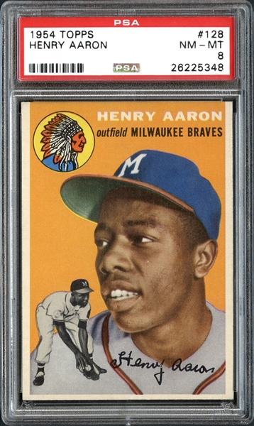 vintage baseball cards, 1954 Hank Aaron