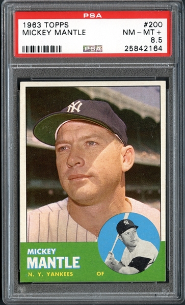 1963 Topps #200 Mickey Mantle PSA 8.5 NM/MT+