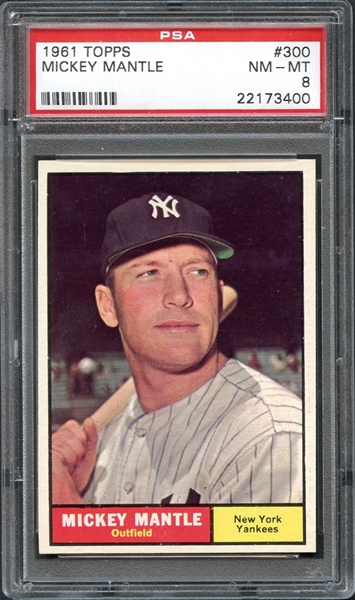 1961 Topps #300 Mickey Mantle PSA 8 NM/MT
