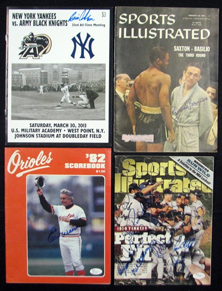 Multi-Sport Autographed Item Group of (4) with 1998 Yankees