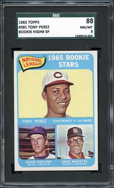 1965 Topps #581 Tony Perez SGC 88 NM/MT 8
