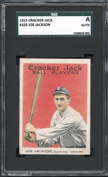 1915 Cracker Jack #103 Joe Jackson SGC Authentic