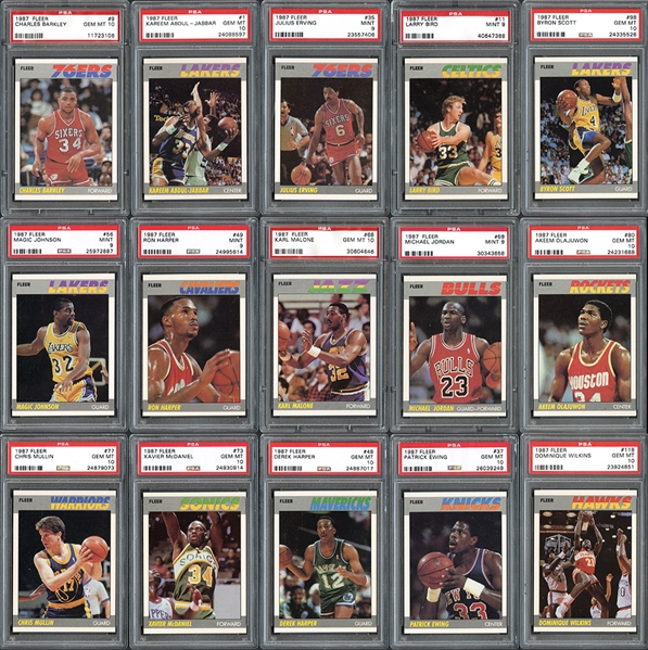 1987-88 Fleer Basketball Complete Set All PSA MINT 9 and GEM MINT 10