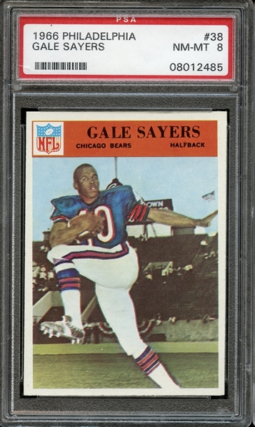 1966 Philadelphia #38 Gale Sayers PSA 8 NM/MT
