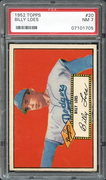 1952 Topps #20 Billy Loes PSA 7 NM