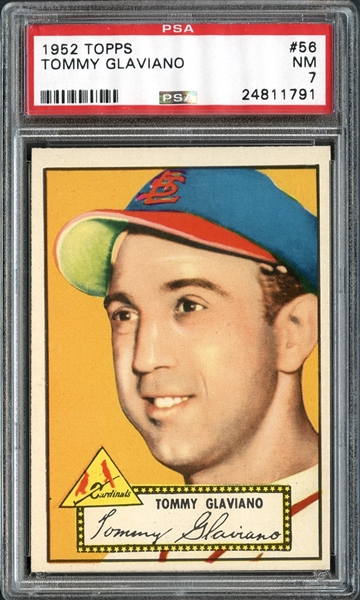 1952 Topps #56 Tommy Glaviano PSA 7 NM