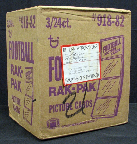 1982 Topps Football Unopened Rack Pack Case