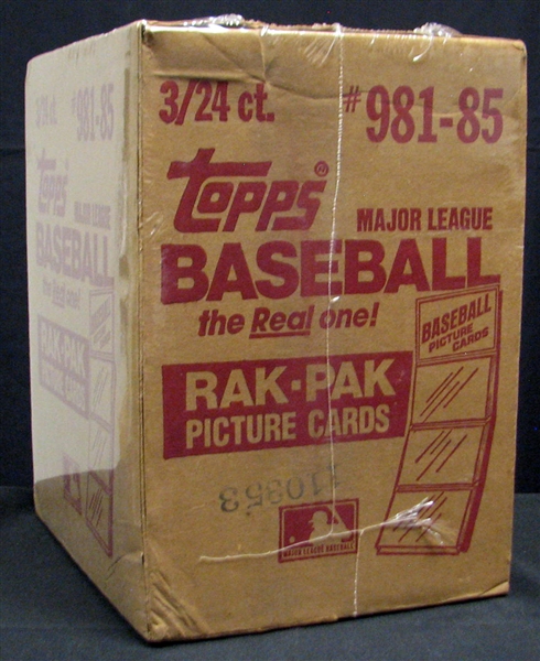 1985 Topps Baseball Unopened Rack Pack Case