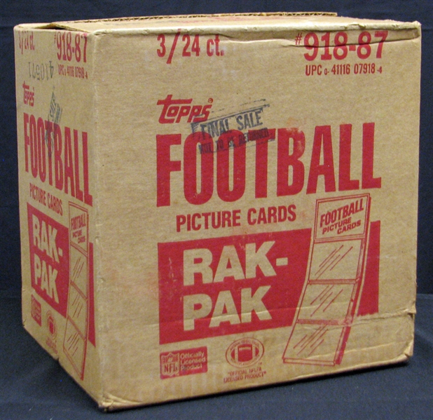 1987 Topps Football Unopened Rack Pack Case