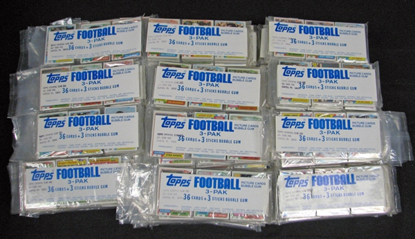 1981 Topps Football Full Retail Rack Pack Display Case of (192) with Montana and Other Stars Showing