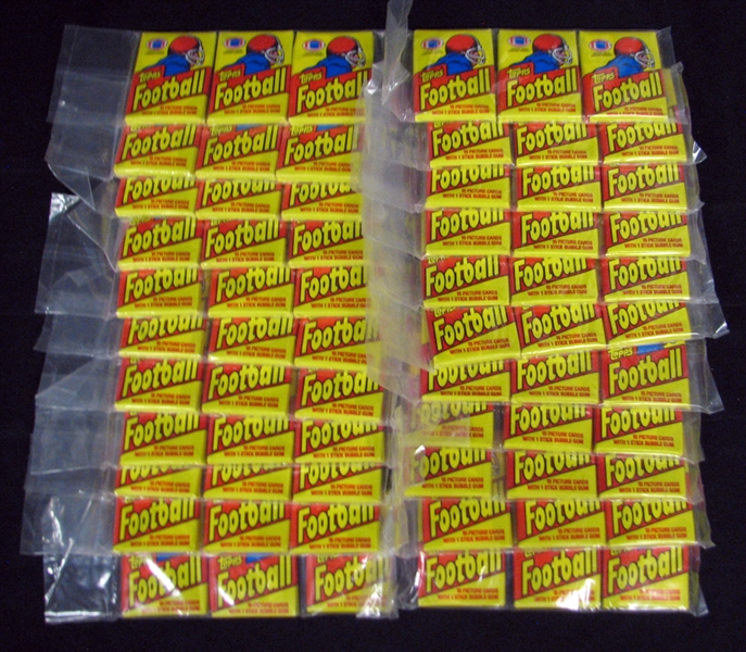 1981 Topps Football Rack Pack Group of (22) in Yellow Wax Packs
