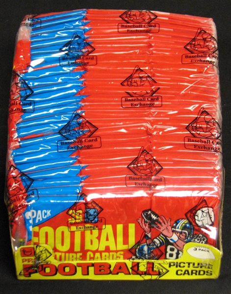 1980 Topps Football Unopened Rack Pack Box of (24) BBCE Wrapped