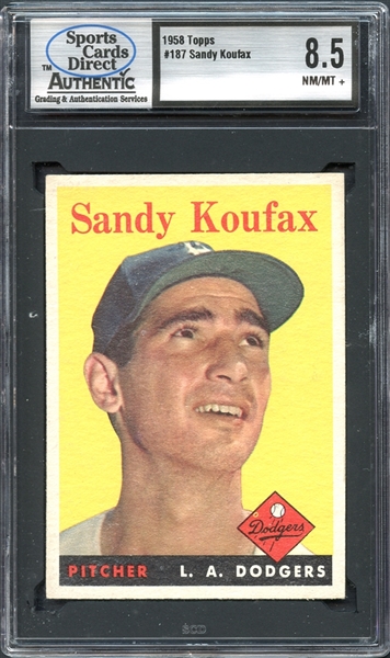 1958 Topps #187 Sandy Koufax SCD 8.5 NM/MT+