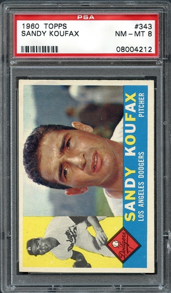 1960 Topps #343 Sandy Koufax PSA 8 NM/MT