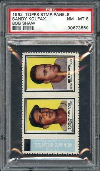 1962 Topps Stamp Panels Sandy Koufax PSA 8 NM/MT