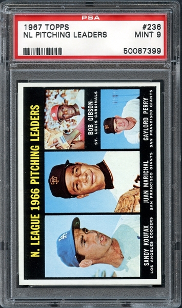 1967 Topps #236 NL Pitching Leaders PSA 9 MINT