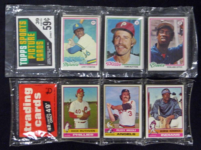 1976 and 1978 Topps Unopened Rack Pack Group of (2) with Carter and Rose on Back