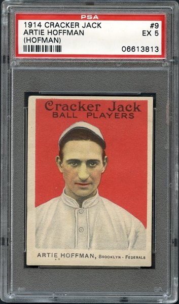 1914 Cracker Jack #9 Artie Hoffman (Hofman) PSA 5 EX