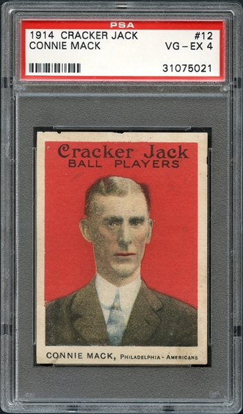 1914 Cracker Jack #12 Connie Mack PSA 4 VG/EX