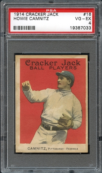 1914 Cracker Jack #16 Howie Camnitz PSA 4 VG/EX