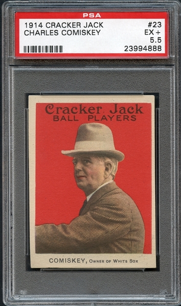 1914 Cracker Jack #23 Charles Comiskey PSA 5.5 EX+