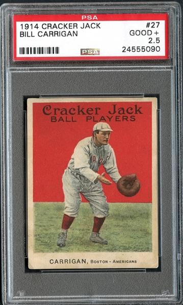 1914 Cracker Jack #27 Bill Carrigan PSA 2.5 GOOD+