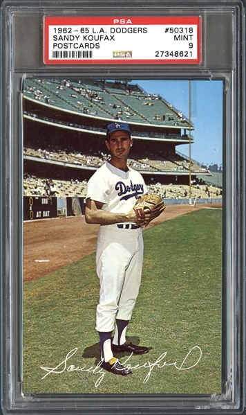 1962-65 L.A. Dodgers #50318 Sandy Koufax PSA 9 MINT