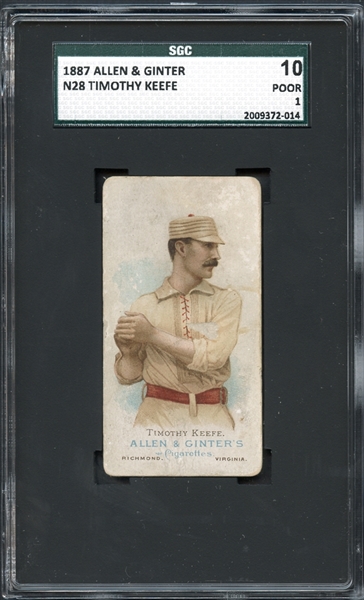 1887 Allen & Ginters N28 Timothy Keefe SGC 10 POOR 1