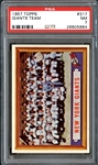 1957 Topps #317 Giants Team PSA 7 NM