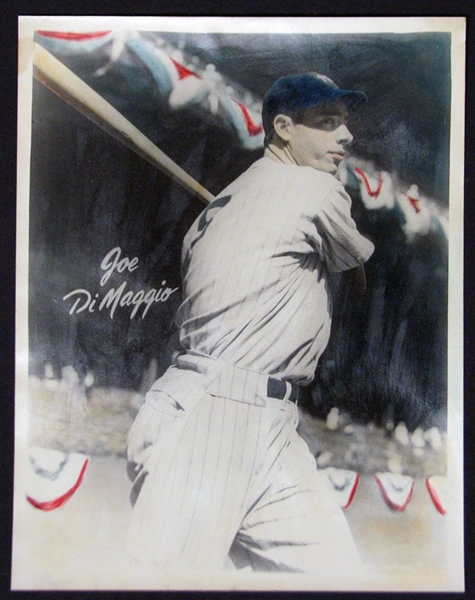 Joe DiMaggio 11x14 Color Print Utilizing 1952 Berk Ross Image