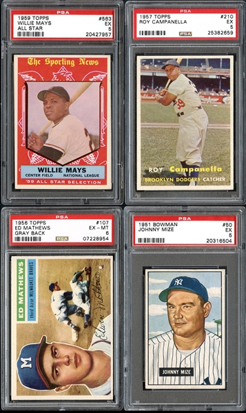 1951-59 Group of (4) Hall of Famers