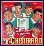 1948 Chesterfield Cigarettes Baseball Advertising Display Featuring Williams, Musial and DiMaggio
