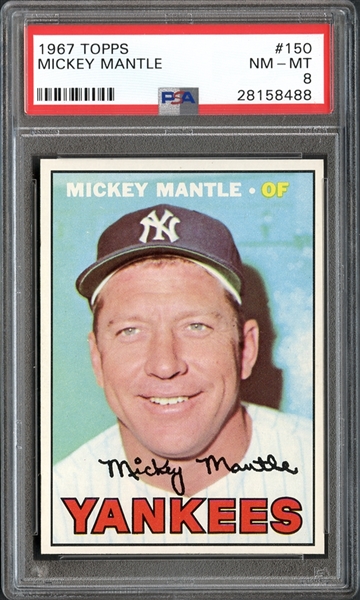 1967 Topps #150 Mickey Mantle PSA 8 NM/MT