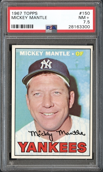 1967 Topps #150 Mickey Mantle PSA 7.5 NM+