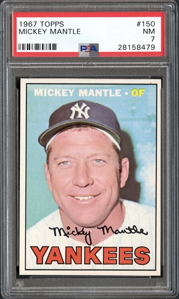 1967 Topps #150 Mickey Mantle PSA 7 NM
