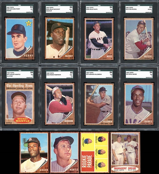 1962 Topps Baseball High Grade Complete Set with Graded Cards