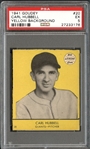 1941 Goudey #20 Carl Hubbell Yellow Background PSA 5 EX