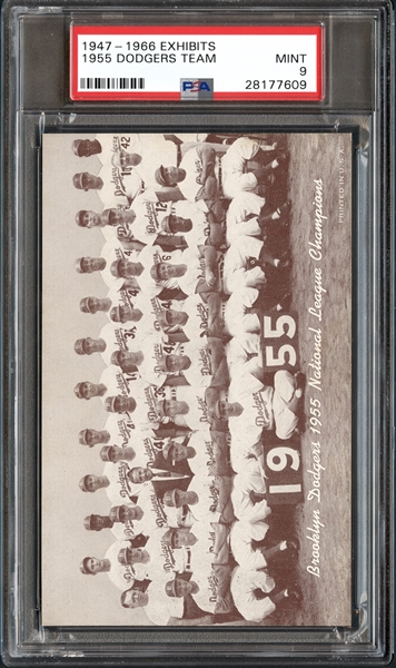 1947-66 Exhibits 1955 Dodgers Team PSA 9 MINT