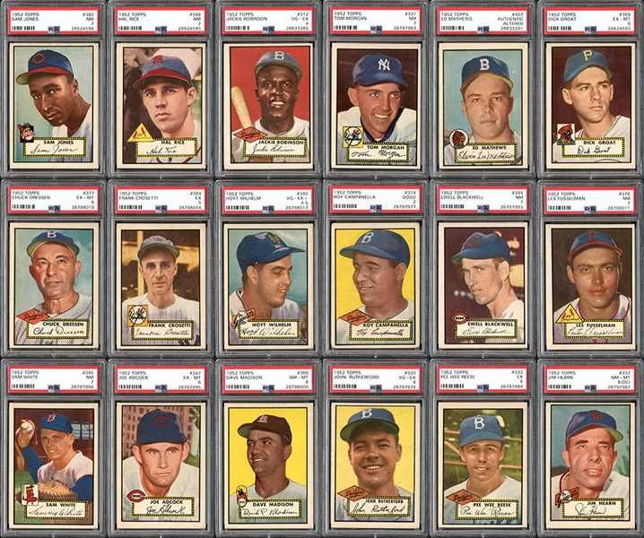1952 Topps Near Complete Set (405/407) With PSA Graded